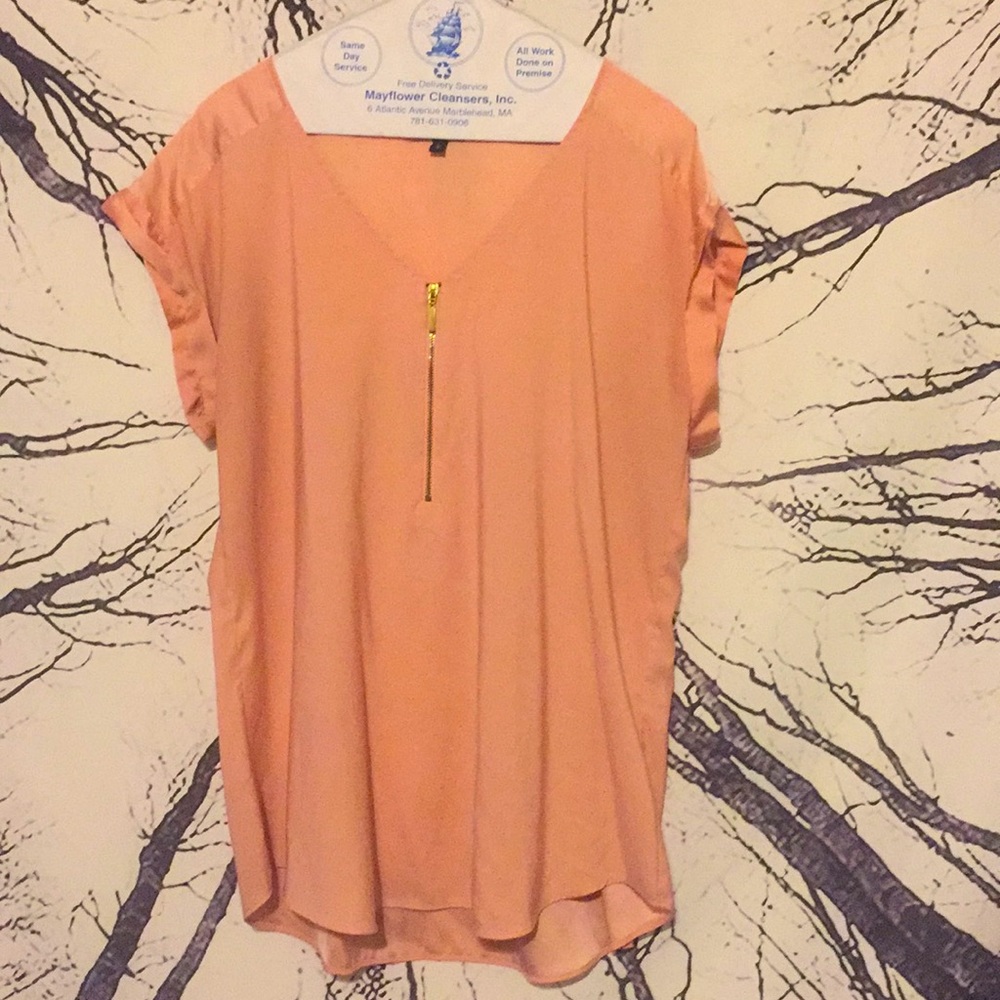 Blush Pink Short Sleeve Blouse